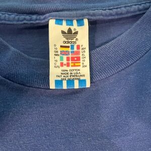 adidas Blue Cotton Crewneck Tee with Tag